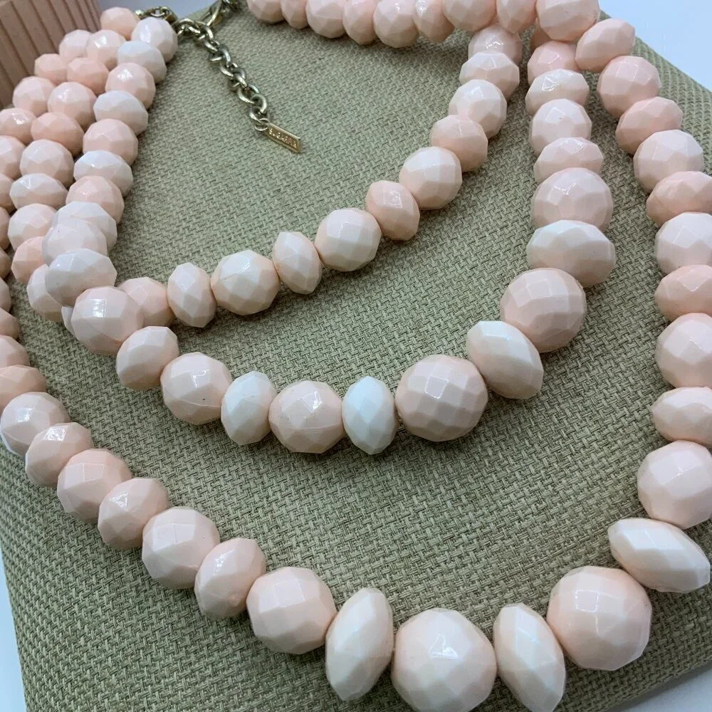 SugarFix Cotton Candy Three Stranded Faceted Acrylic Beaded Necklace
